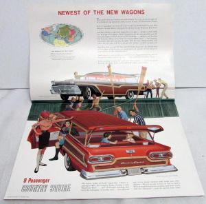 1958 Ford Station Wagons Country Squire Del Rio Ranch XL Sales Brochure Dtd 9 57