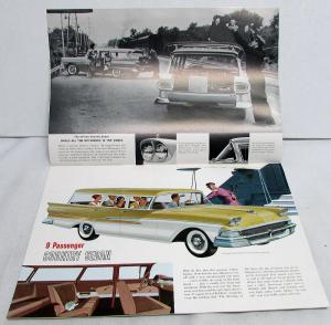 1958 Ford Station Wagons Country Squire Del Rio Ranch XL Sales Brochure Dtd 9 57