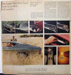 1968 Ford Mustang TBird Torino Falcon Color Oversized Newspaper Ad Supplement