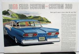 1958 Ford Custom 300 Series XL Color Sales Brochure Original Dated 9-57