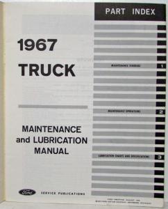 1967 Ford Truck Maintenance & Lubrication Service Shop Manual