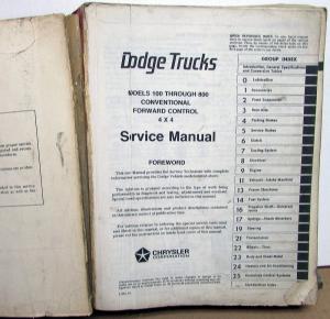 1975 Dodge Truck Dealer Service Shop Manual Repair Models 100-800 Pickup