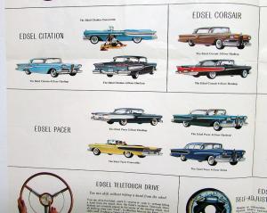 1958 Edsel Citation Corsair Pacer Ranger Wagons Sales Folder Original