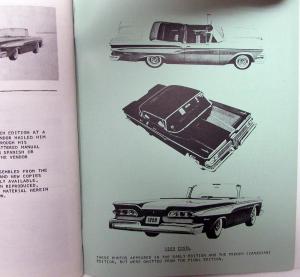 1958 59 60 Edsel Owners Manuals Reproduced by International Edsel Club