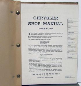 1937 Chrysler Service Shop Manual Repair C14 C15 C16 C17 Models Original