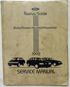 1992 Ford Taurus Mercury Sable Service Shop Repair Manual