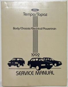 1992 Ford Tempo Mercury Topaz Service Shop Repair Manual