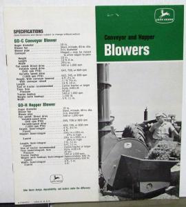 1967-1968 John Deere Dealer Sales Brochure Conveyor & Hopper Blowers Orig