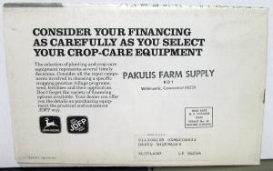 1979 John Deere Dealer Sales Brochure Mailer Planting & Crop Care Equipment