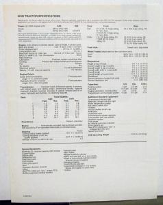 1981 John Deere Dealer Sales Brochure Data Spec Sheet 401B Tractor