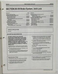 1994 Ford Mustang Revised Service Shop Repair Manual Section 06-09