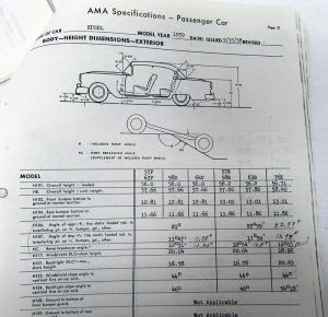 1959 Edsel Ranger Corsair AMA Consolidated Specification Questionnaire