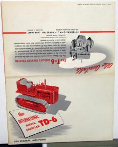 1948 International IH Sales Brochure Mailer Diesel Crawler TD-6 Dozer Original
