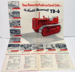 1948 International IH Sales Brochure Mailer Diesel Crawler TD-6 Dozer Original