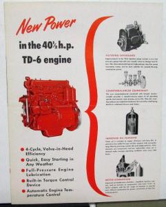 1950 International IH Sales Brochure Mailer Diesel Crawler TD-6 Tractor Orig