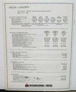 1968 International IH Dealer Sales Brochure 250B Loader Tractor Construction