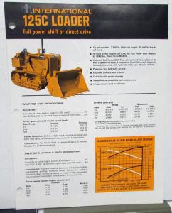 1971 International IH Dealer Sales Brochure 125C Loader Tractor Construction