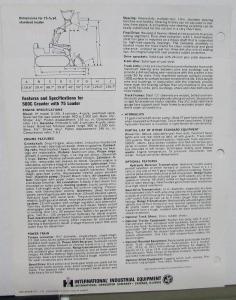 1971 International IH Dealer Sales Brochure Data Spec Sheet 500C Crawler Tractor