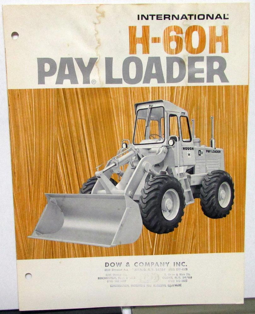 1972 International IH Dealer Brochure H-60H Pay Loader Tractor Construction