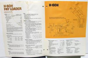 1972 International IH Dealer Brochure H-60H Pay Loader Tractor Construction