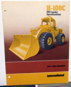 1975 International IH Dealer Brochure H100C Pay Loader Tractor Construction
