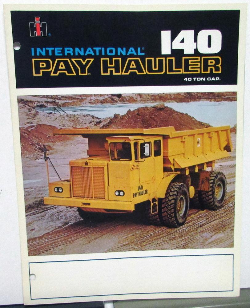 1991 International IH Dealer Sales Brochure 140 Pay Hauler Industrial Truck