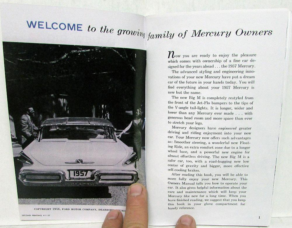 1957 Mercury Owners Manual Monterey Montclair Voyager Commuter New