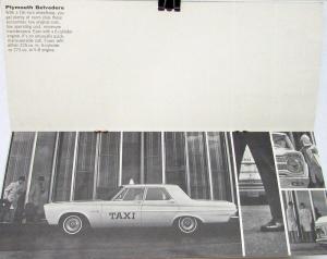 1965 Plymouth Fury Belvedere Taxicab Sales Brochure Original