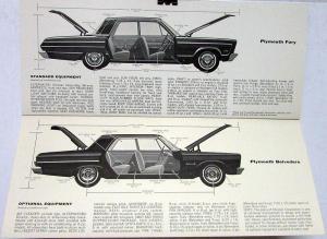 1965 Plymouth Fury Belvedere Taxicab Sales Brochure Original