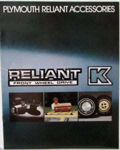1981 Plymouth Reliant K Accessories Sales Brochure Original Color