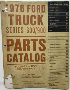 1976 Ford Truck Series 600 to 900 Parts Catalog Vol 1 & 2 - Text