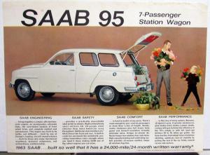 1963 Saab 95 7-Passenger Station Wagon Spec Sheet