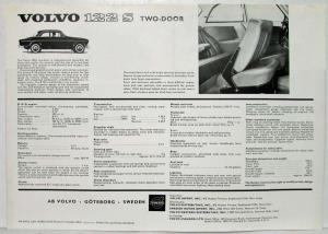 1963 Volvo 122 S Two-Door Spec Sheet