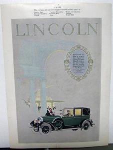 1927 Lincoln Ad Proof Cabriolet Brunn Collapsible Rear Quarter Vanity Fair Vogue