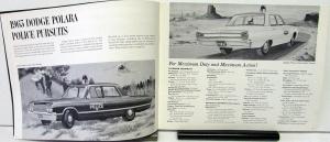 1965 Dodge Polara Coronet Police Pursuit Sales Brochure Wagon Original