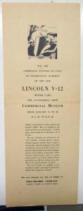 1934 Lincoln Ad Proof Newspaper Advertisement V12 Exhibit At Auto Show Small