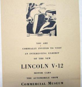 1934 Lincoln Ad Proof Newspaper Advertisement V12 Exhibit At Auto Show Small
