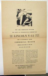 1934 Lincoln Ad Proof Newspaper Advertisement V12 Exhibit At Auto Show Medium