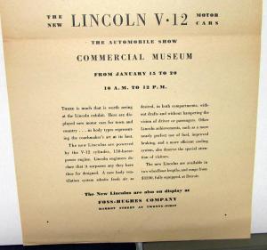 1934 Lincoln Ad Proof Newspaper Advertisement V12 Exhibit At Auto Show Medium