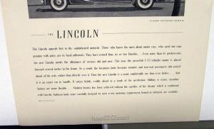 1935 Lincoln Ad Proof Newspaper New Models V12 Le Baron Convertible Roadster