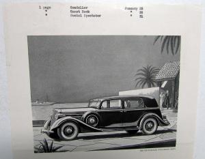 1935 Lincoln Ad Proof Magazine New Models V12 5 Passenger Sedan