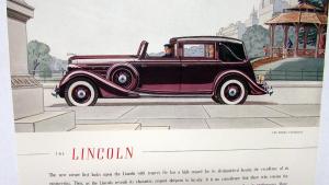 1935 Lincoln Color Ad Proof Fortune Magazine New Models V12 Brunn Cabriolet