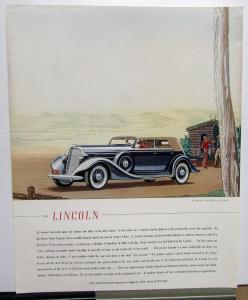 1935 Lincoln Color Ad Proof Fortune Magazine New Model LeBaron Convertible Sedan