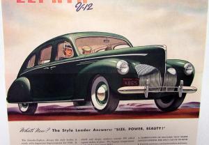 1940 Lincoln Zephyr V12 Magazine Ad Proof Features Time Fortune Sat Evening Post