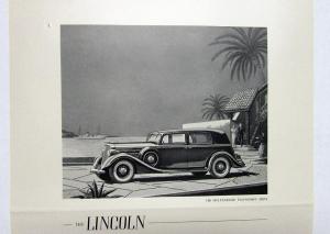 1935 Lincoln Ad Proof Magazine New Models V12 5 Passenger 2 Window Sedan