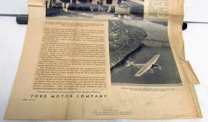 1929 Ford TriMotor Airplane Ad Proof Northwest Airways Wall Street Journal Orig