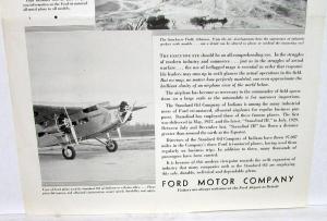 1930 Ford TriMotor Airplane Ad Proof Magazine Commercial Industrial Uses