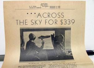 1929 Ford TriMotor Airplane Ad Proof New York To LA For $339 Wall St Journal