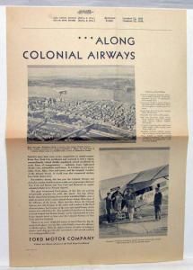 1929 Ford TriMotor Airplane Ad Proof Colonial Airways New York To Boston