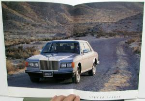 1988 Rolls Royce Prestige Sales Brochure Press Kit Media Release
